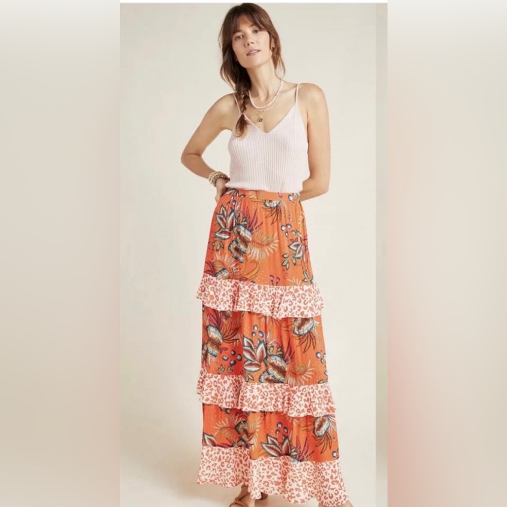 EUC Farm Rio Maxi Skirt, Size Small